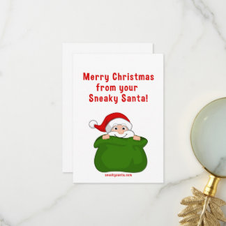 Agradecimento Feliz Natal com cartão de 3,5" x 5" com envelope