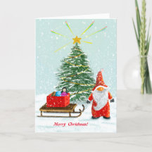 Feliz Natal Gnomo Cartão de Saudação