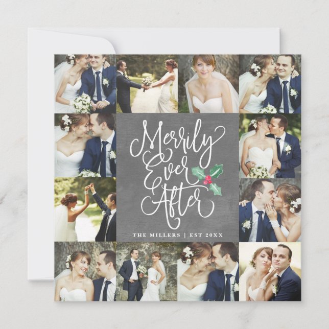 Agradecimento Feliz Para Sempre Férias de Casamento Cartão de 12 (Frente)