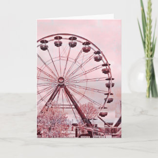 Agradecimento Ferris Wheel Em Cartão De Aniversário Rosa
