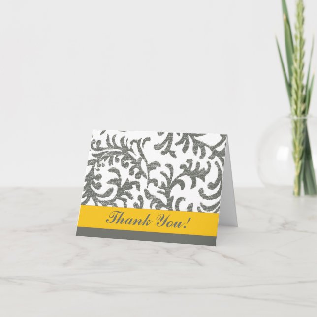 Agradecimento Floral Amarelo e Cinza (Frente)