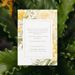 Agradecimento Floral Amarelo Funeral de Luto