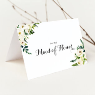 Agradecimento Floral Branco de Verdura para a Noiv