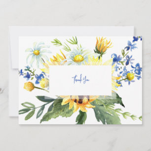 Agradecimento Floral Colorido Aquarela Azul e Amar