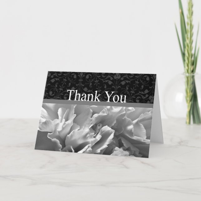 Agradecimento Floral Damask em Branco (Frente)