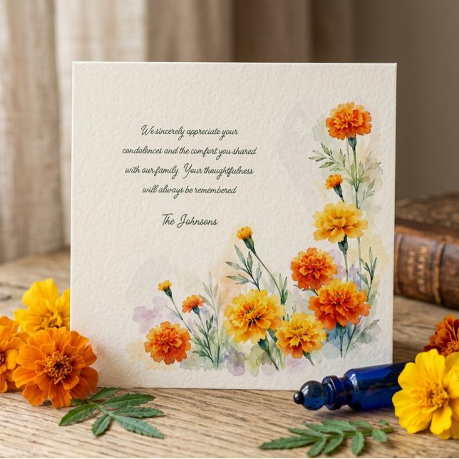 Agradecimento Floral de Marigold em Aquarela para  (Criador carregado)