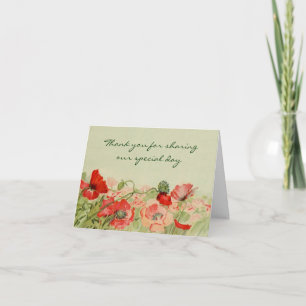 Agradecimento Floral Flor de Papoula Vermelha Casa