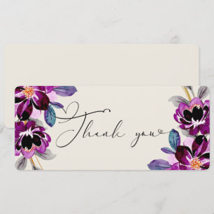Agradecimento Floral Rosa Roxo Coração Embelezado