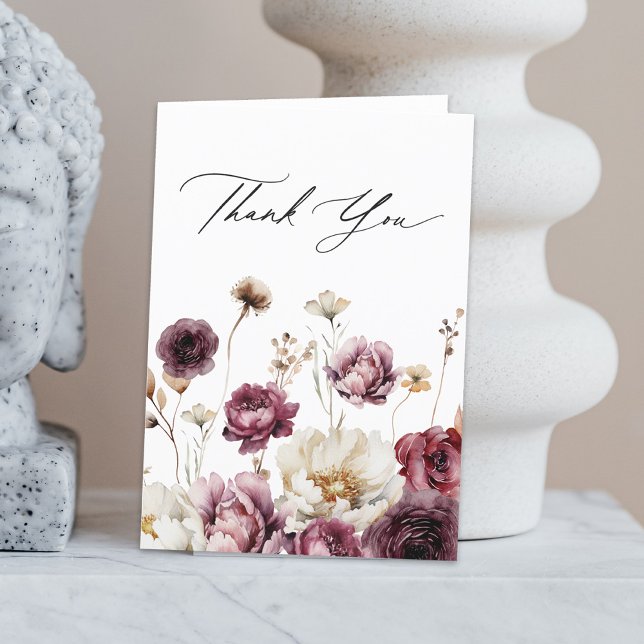 Agradecimento Floral Rústico Abundante (Our rustic floral abundance thank you card is a lovely choice.)