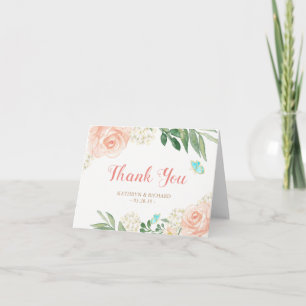 Agradecimento Flores de Pêssego Tono Rosa Botânico