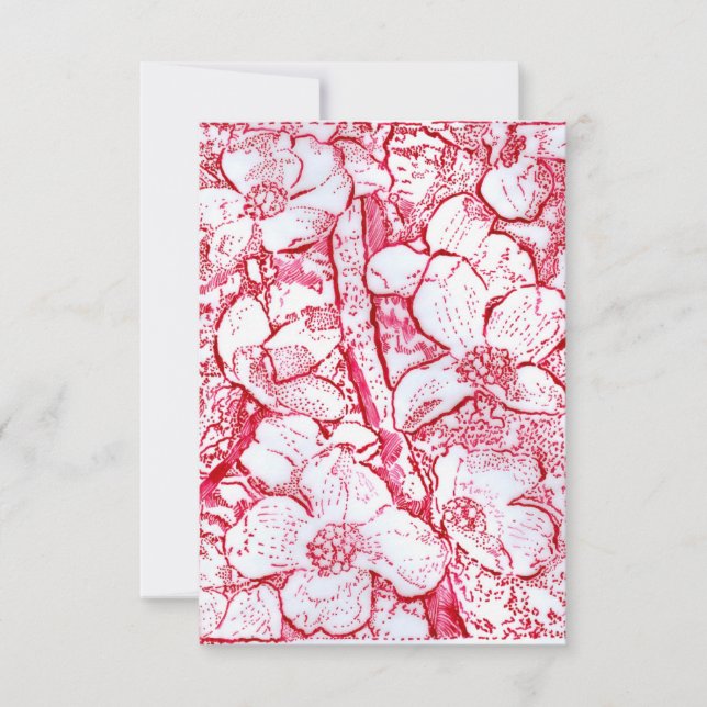 Agradecimento Flores no Cartão de Saudação Vermelho (Frente)