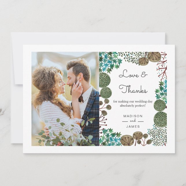 Agradecimento Floresta Florestal de Árvores | Obrigado | Cartão (Frente)