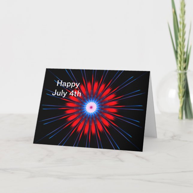 Agradecimento Fogos-de-artifício design cartão do 5 de julho 4o (Frente)