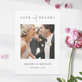 Agradecimento Foto Elegante Simples Obrigado Cartão De Casamento