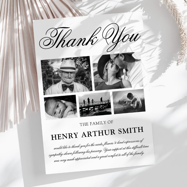 Agradecimento Foto Funeral Obrigado | Cartão de serviço memorial (Criador carregado)