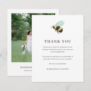 Agradecimento Foto: Obrigado Cartão de Casamento com Bumble Bee