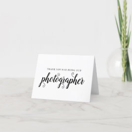 Agradecimento Fotografador Black Script Obrigado Cartão De Casam