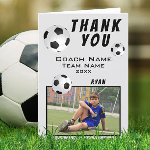 Agradecimento Futebol / futebol - Cartão de treinador