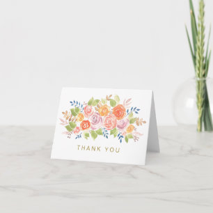 Agradecimento Genérico Rosa Dourada Floral Aquarel