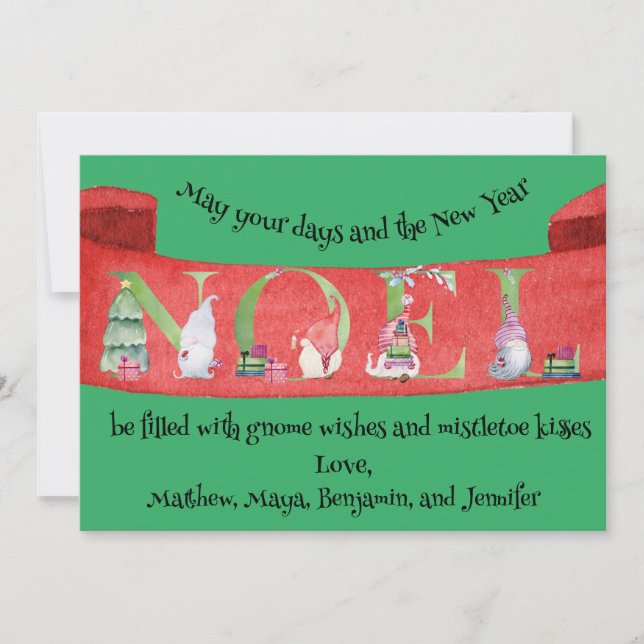 Agradecimento Gnome para o cartão de Natal (Frente)