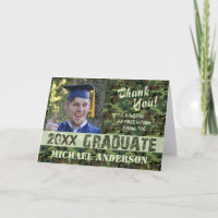 Graduação 2023 Obrigado Cartão com fotos de Camouf