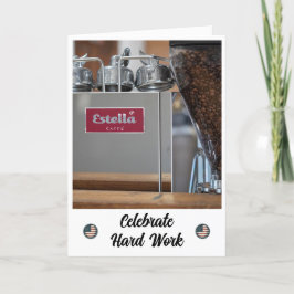 Agradecimento Grind and Brew - Um Cartão de Dia da Mão de Obra