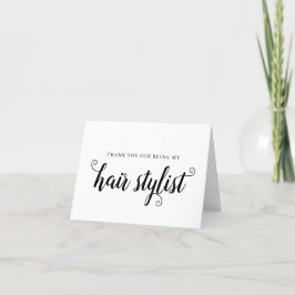 Agradecimento Hair Stylist Black Script Obrigado Cartão De Casam