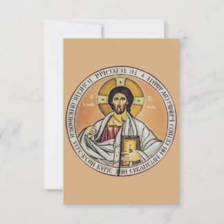Agradecimento Ícone de Cristo Pantocrator em Cartão Sagrado | Pa