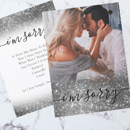 Agradecimento Imagem Elegante - Peço desculpa, Cartão de desculp