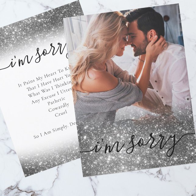 Agradecimento Imagem Elegante - Peço desculpa, Cartão de desculp (Criador carregado)