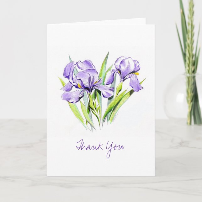 Agradecimento Irises Obrigado Cartão de Saudação (Frente)