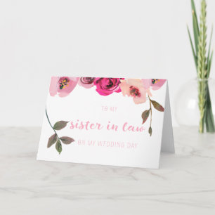 Agradecimento Irmã Floral Rosa no Cartão de Dia de Casamento de 