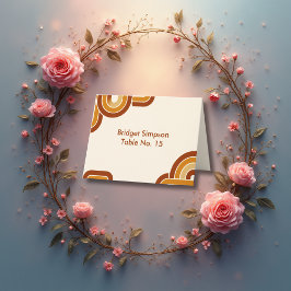 Agradecimento ivory Bold Retro 1970 Cartão de convidado de casam