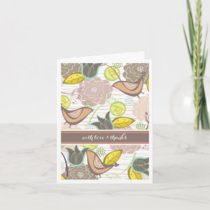 Agradecimento Jardim Floral De Pássaros Doce Obrigado Cartão com