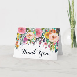 Agradecimento Jardim Floral Pintado Obrigado Cartão de Saudação