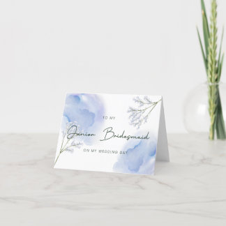 Agradecimento Junior Bridesmaid No Cartão De Casamento Do Dia
