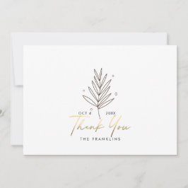 Agradecimento Logotipo de Casamento Botânico Cartão de Agradecim