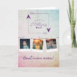 Agradecimento Melhor Cartão com fotos de Dia de as mães da Mãe