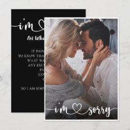 Agradecimento Memória de Foto Elegante Peço desculpa Cartão de d