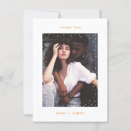 Agradecimento Minimalista Laranja Obrigado Cartão com fotos De C