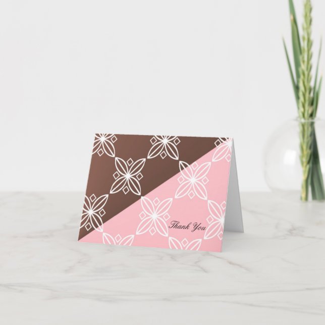 Agradecimento Moderno Rosa e Chocolate (Frente)