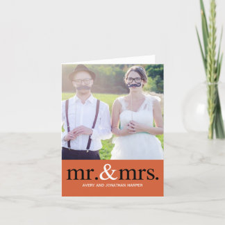 Agradecimento MR E SRA. Cartão com fotos De Casamento Obrigado