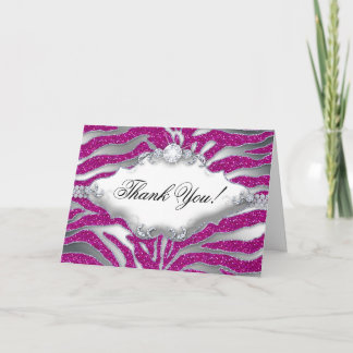 Agradecimento Muito Obrigado Cartão de Saudação Zebra Sparkle Ro