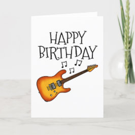 Agradecimento Músico Guitarrista com Cartão de Aniversário Elétr