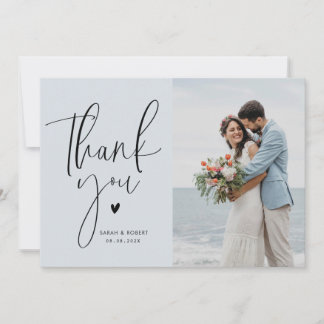 Agradecimento na moda obrigado de casamento você cartão com foto