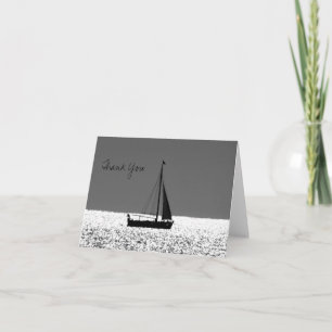 Agradecimento Navio de vela no mar espumante Obrigado Cartão Not