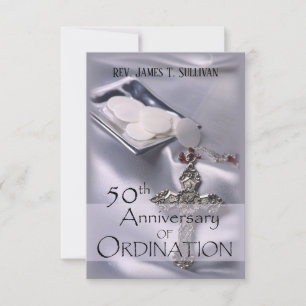 Agradecimento Nome do Cartão de Oração 50º Aniversário de Ordena
