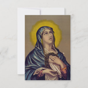 Agradecimento Nossa Senhora com Coroa de Espinhos Cartão Santo