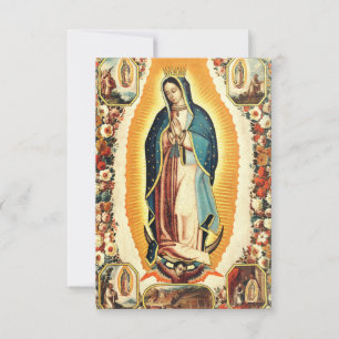 Agradecimento Nossa Senhora de Guadalupe Cartão Santo   Ave Mari