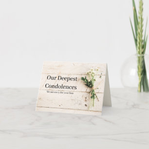 Agradecimento Nosso Cartão de Condolências Mais Profundo